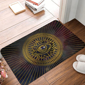 Eye Of Providence Rug - Non-slip Golden Eye - Bricks Masons