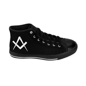 Master Mason Blue Lodge Sneaker - High-Top Black Square & Compass