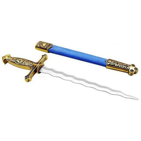Fellowcraft Blue Lodge Dagger - Square Compass Sword Knife Snake Flaming Blade Blue 13.6" - Bricks Masons