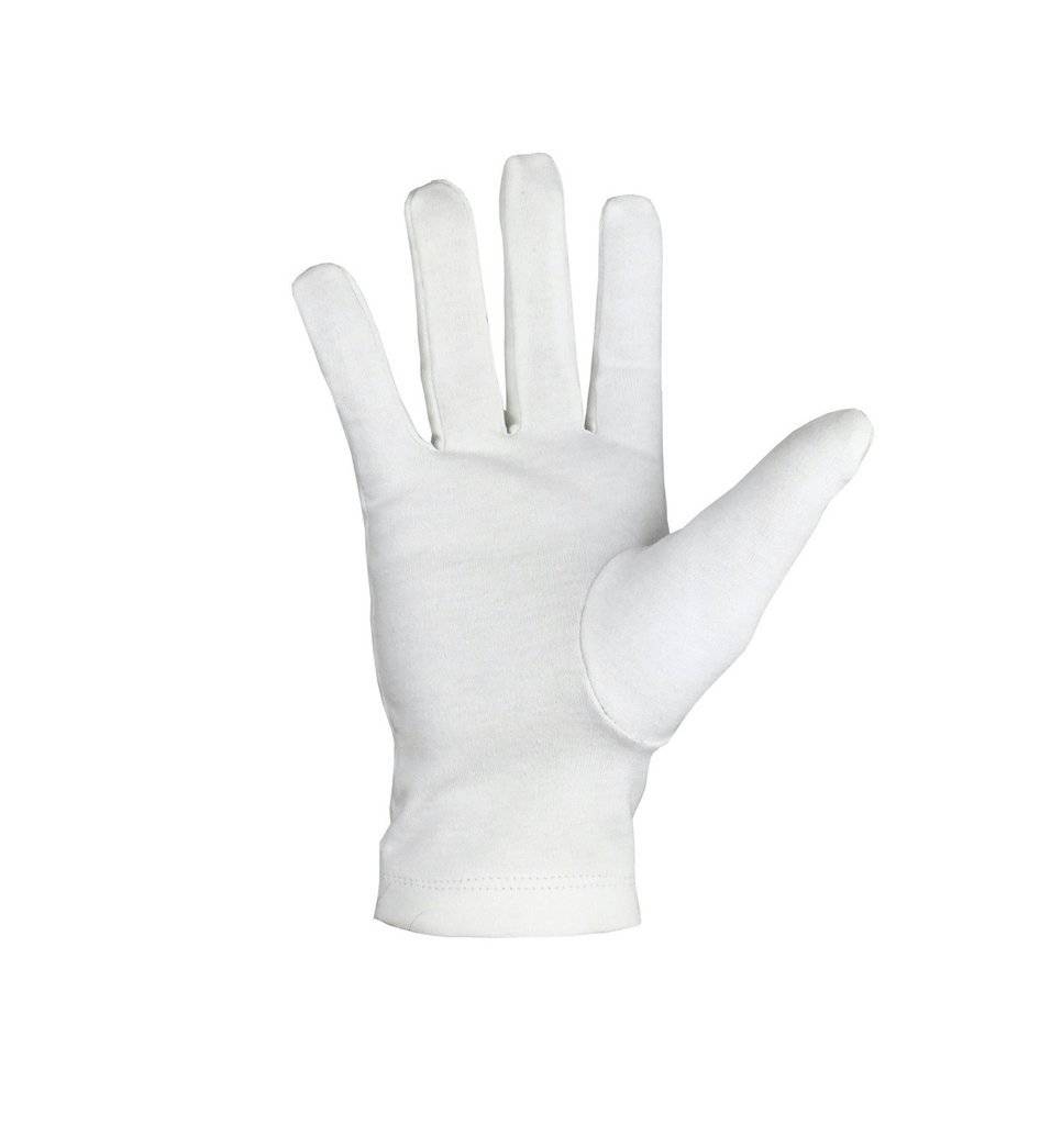 Gloves - White Cotton with Golden Acacia Leaf - Bricks Masons