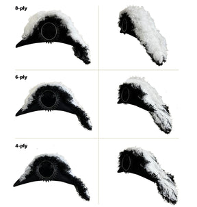 Grand Encampment Officer Knights Templar Commandery Chapeau - Black Underlayer Plumes - Bricks Masons