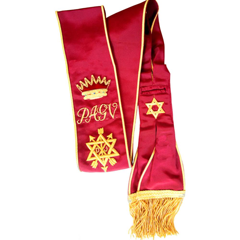 Grand Officers Order Of The Secret Monitor Sash - Red - Bricks Masons