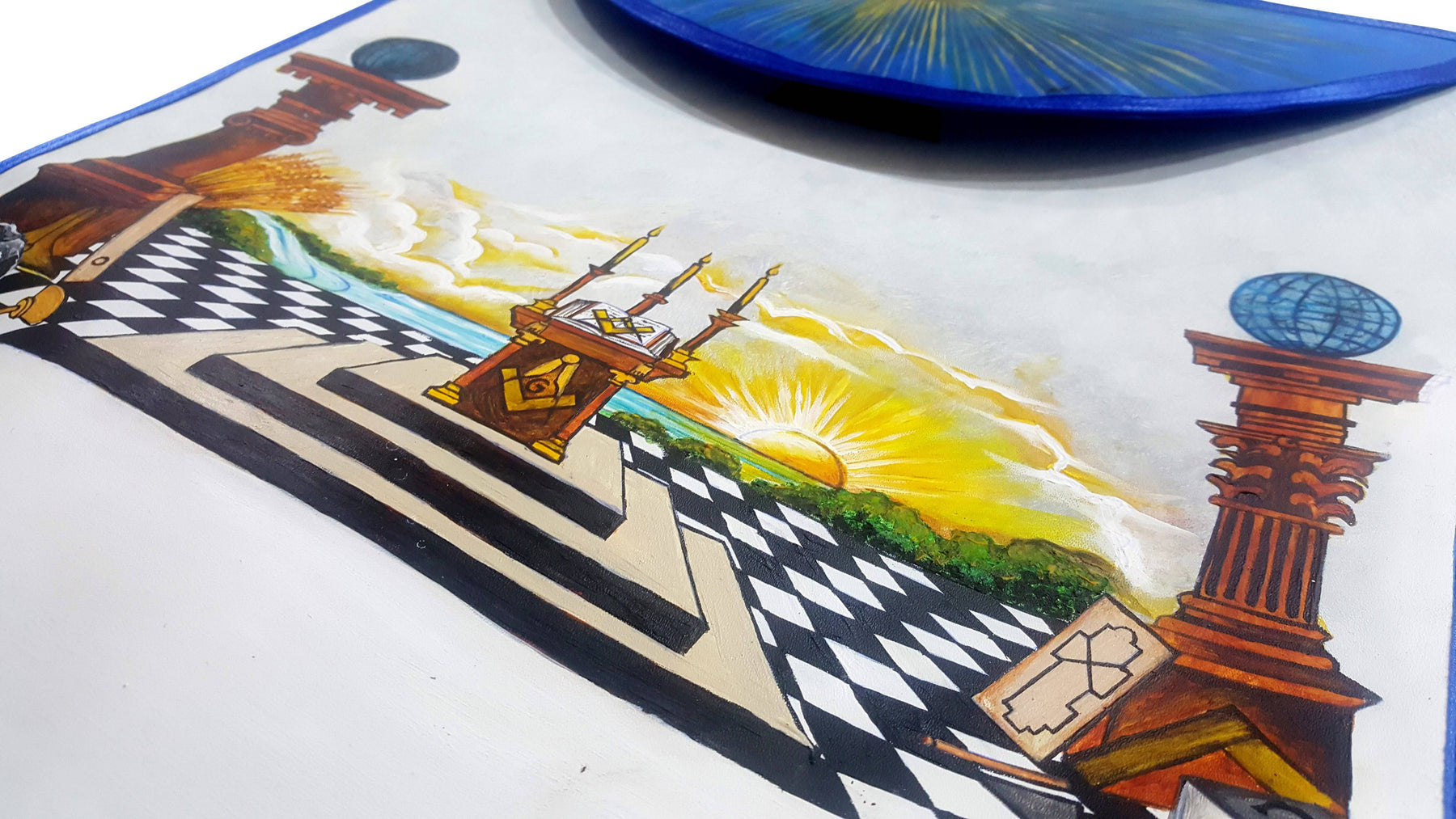 Hand-Painted Apron - Custom Scottish Rite - Bricks Masons