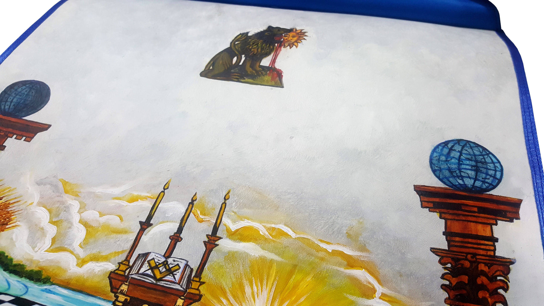 Hand-Painted Apron - Custom Scottish Rite - Bricks Masons