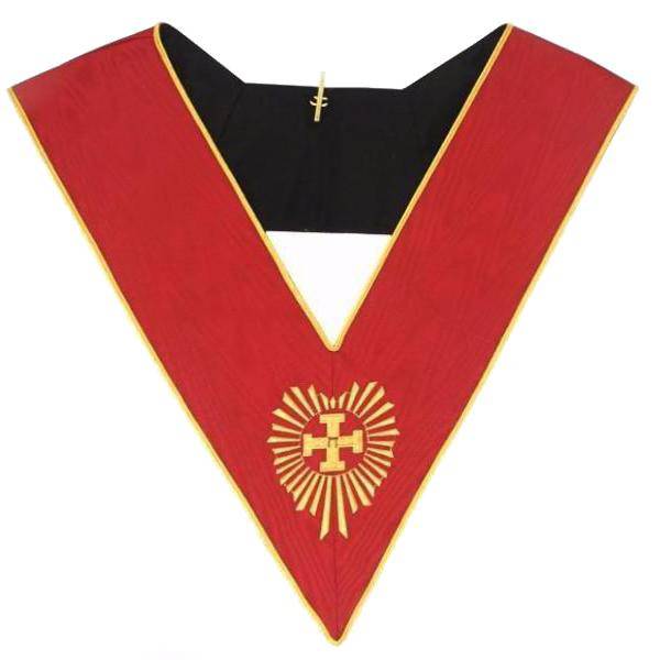 Head Chapter 18th Degree Scottish Rite Collar - Red Moire - Bricks Masons