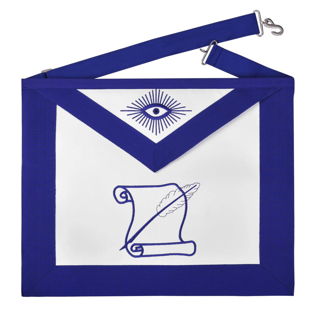 Historian Blue Lodge Officer Apron - White & Blue - Bricks Masons