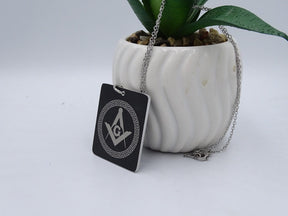 Master Mason Blue Lodge Necklace - Black Anodized Aluminium Pendant - Bricks Masons