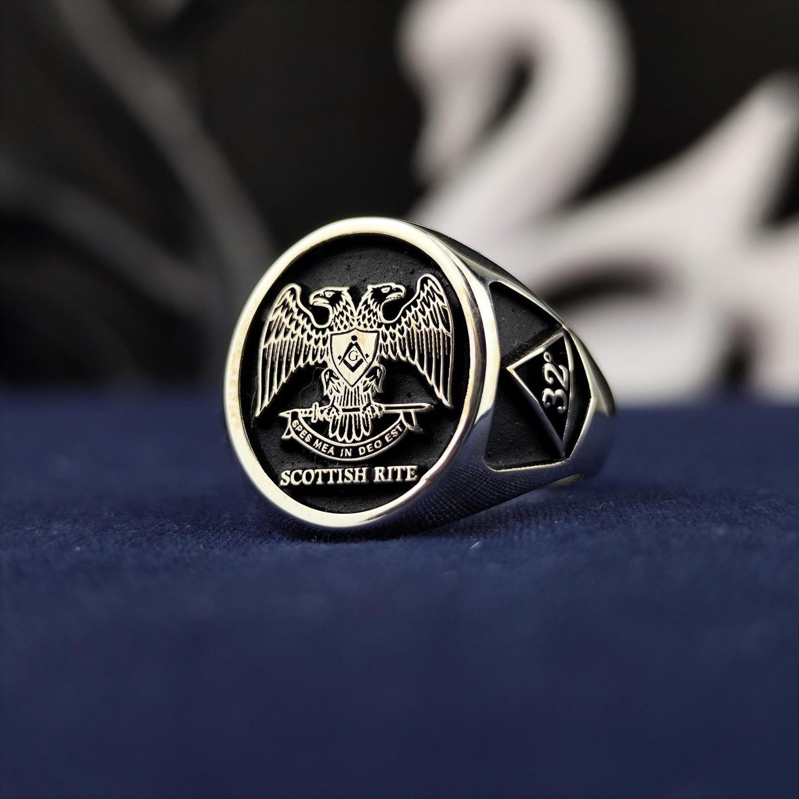 32nd Degree Scottish RiteRing - Double Headed Eagle With S & C - Bricks Masons