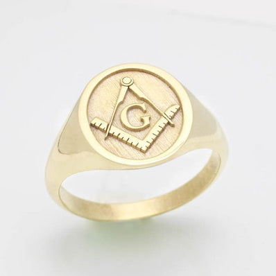Master Mason Blue Lodge Ring - 10K to 18k Gold - Bricks Masons