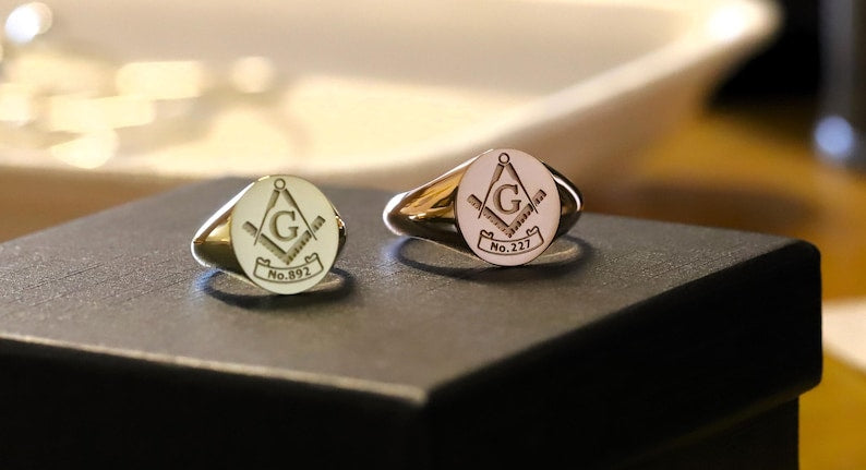 Master Mason Blue Lodge Ring - Custom Lodge Number 925 Sterling Silver - Bricks Masons