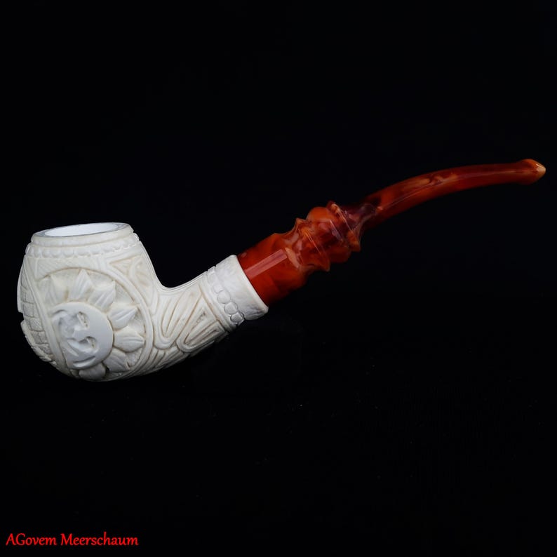 Eye Of Providence Meerschaum Pipe - Handmade Natural Bee Wax - Bricks Masons