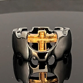 Knights Templar Ring - Sterling Silver Cross - Bricks Masons