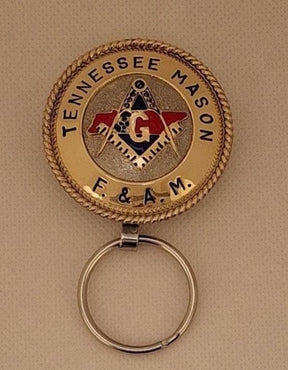 Master Mason Blue Lodge Keychain - Tennessee State Mason Square & Compass G - Bricks Masons
