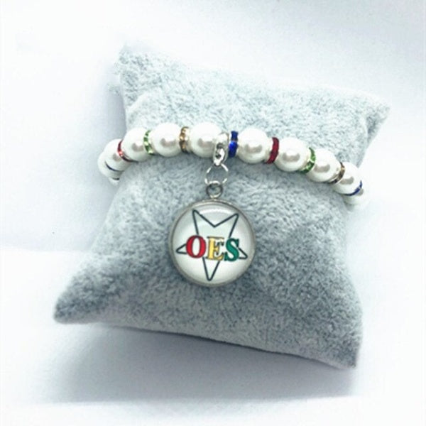 OES Bracelet - Round Stone Beaded - Bricks Masons