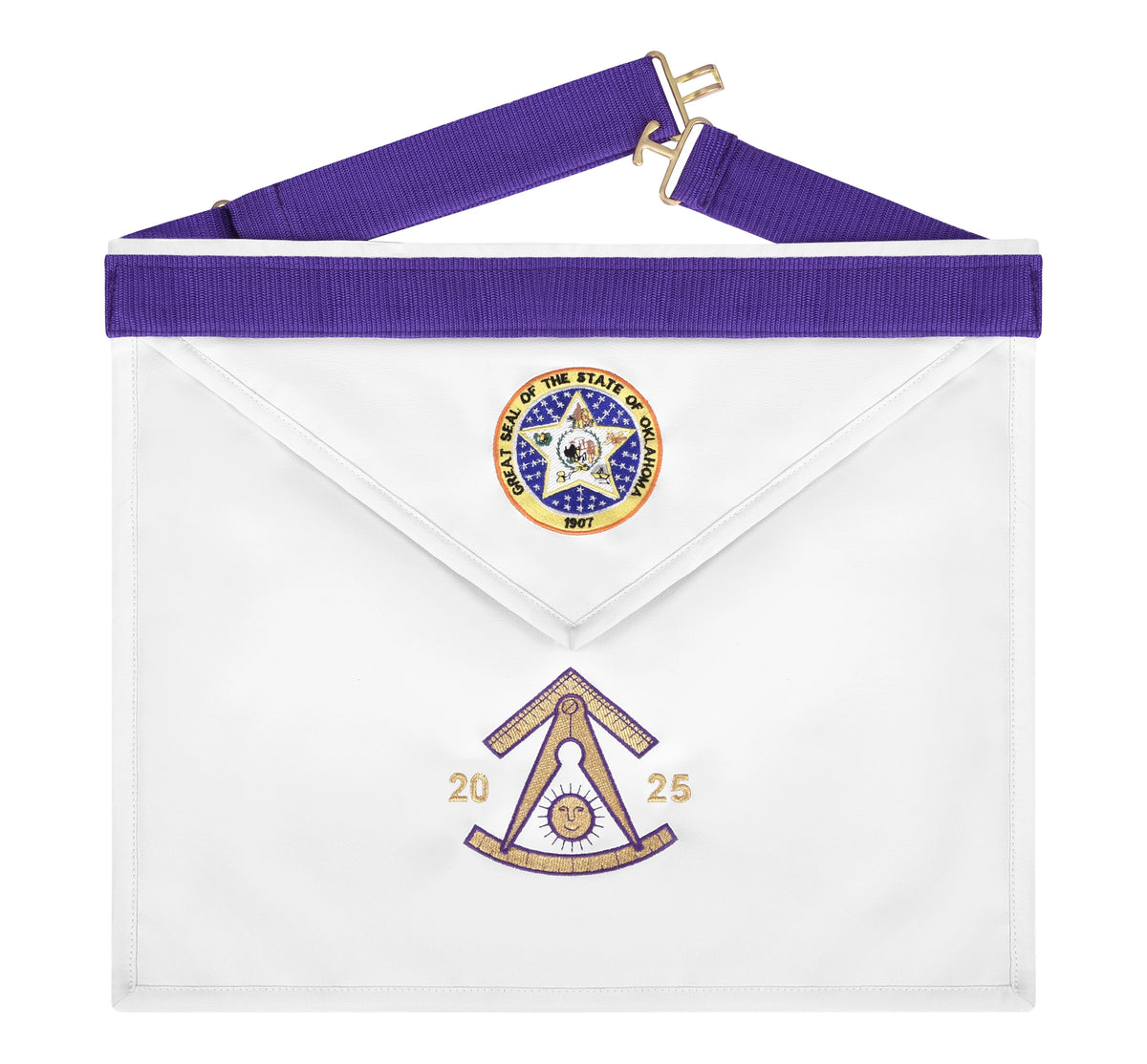 Past Master Blue Lodge Apron - Great Seal Of The State Of Oklahoma