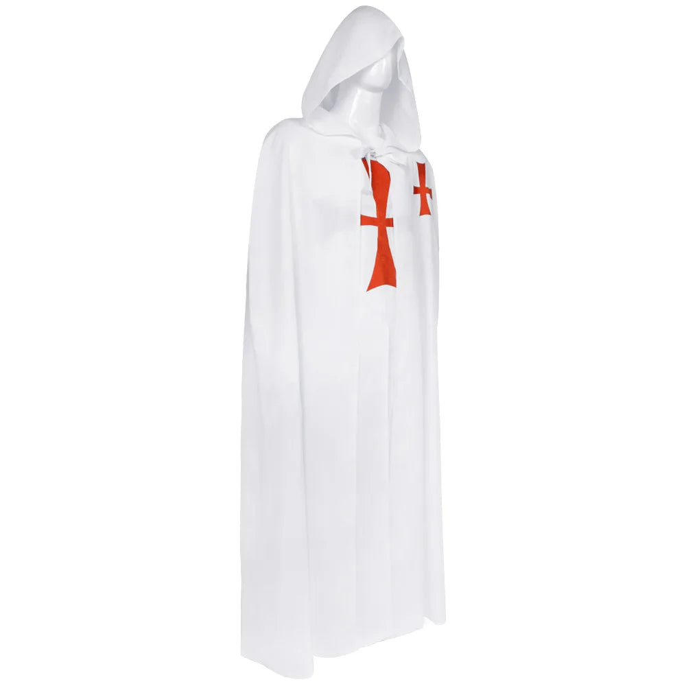 Knights Templar Cloak - White & Black Polyester - Bricks Masons