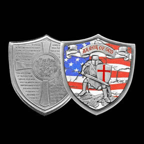Knights Templar Coin - Armor of God Ephesians 6:10-18 Shield Cross - Bricks Masons