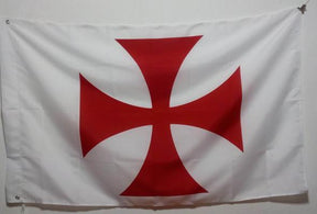 Knights Templar Flag - Cross Patée White - Bricks Masons