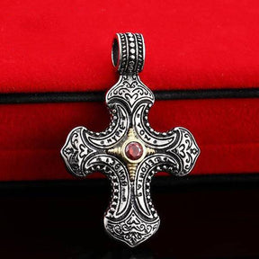 Knights Templar Necklace - Silver Konstantine Cross - Bricks Masons