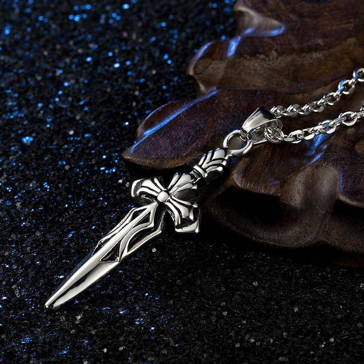 Knights Templar Necklace - Silver Titanium Steel - Bricks Masons