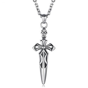 Knights Templar Necklace - Silver Titanium Steel - Bricks Masons