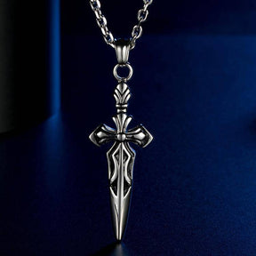 Knights Templar Necklace - Silver Titanium Steel - Bricks Masons