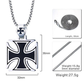 Knights Templar Commandery Necklace - Vintage Iron Cross - Bricks Masons