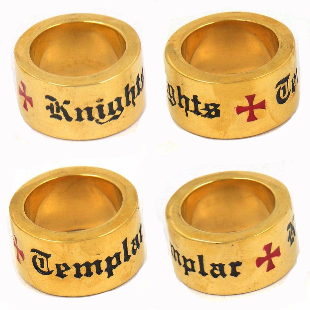 Knights Templar Ring - Cross Golden - Bricks Masons
