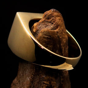 Knights Templar Ring - Purple Fleur De Lis Solid Brass - Bricks Masons