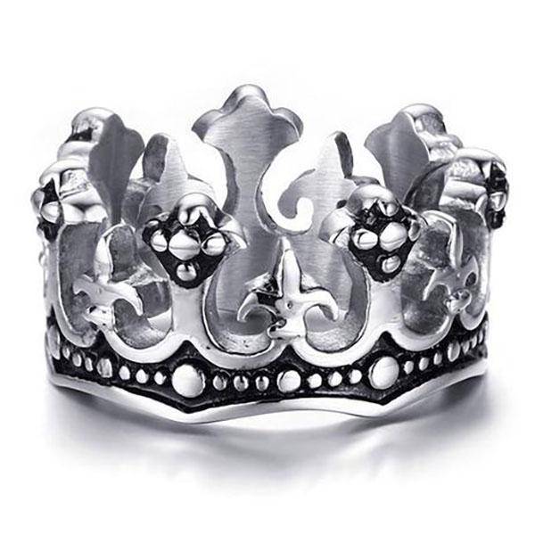 Knights Templar Ring - Royal Crown King Knight Fleur De Lis Cross Vintage - Bricks Masons