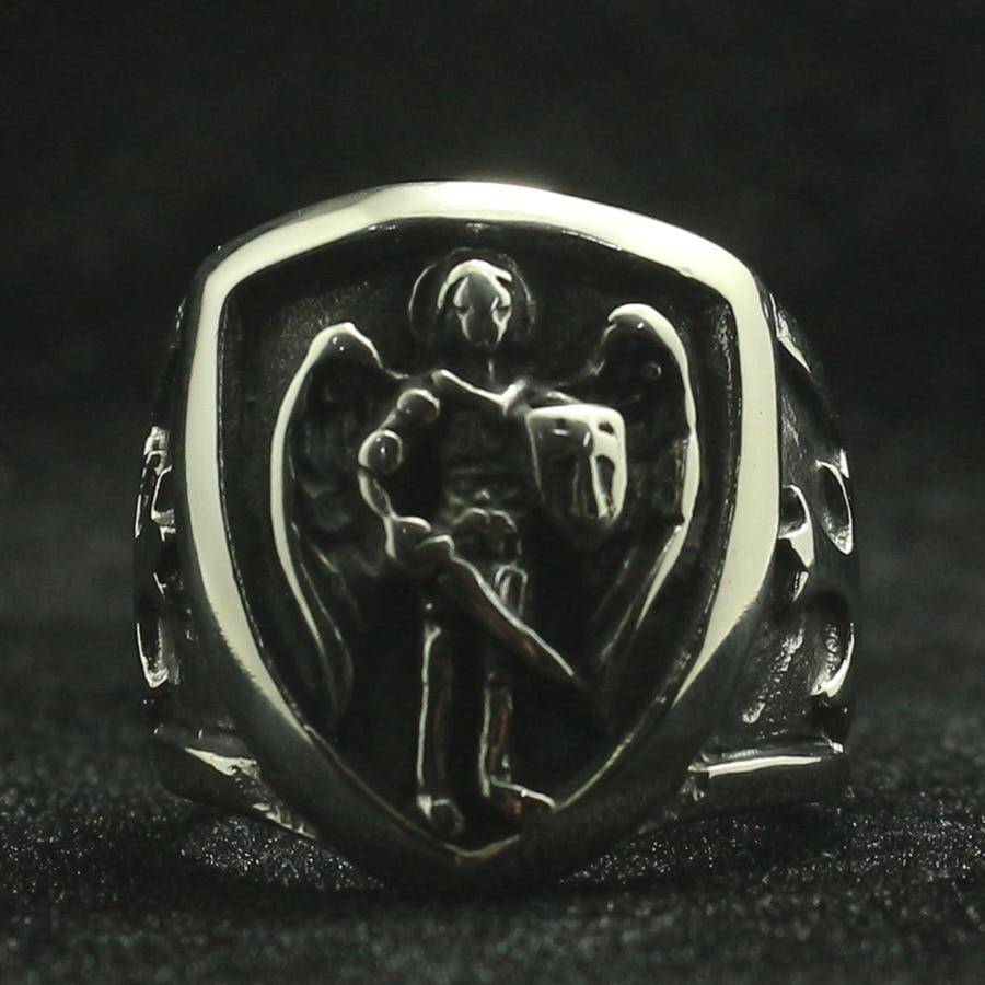 Knights Templar Ring - St. Michael The Archangel Silver - Bricks Masons