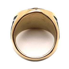 Knights Templar Commandery Ring - Stainless Steel God & Black Plated - Bricks Masons