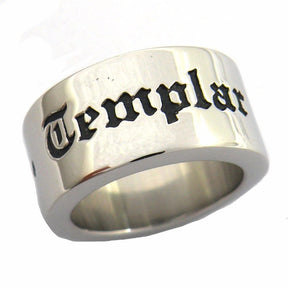 Knights Templar Ring - Stainless Steel With Cross - Bricks Masons