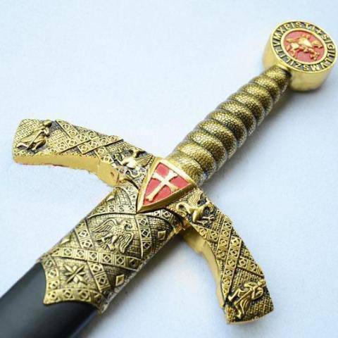Knights Templar Sword - Cross W/ Wall Mount & Scabbard 42.7" - Bricks Masons