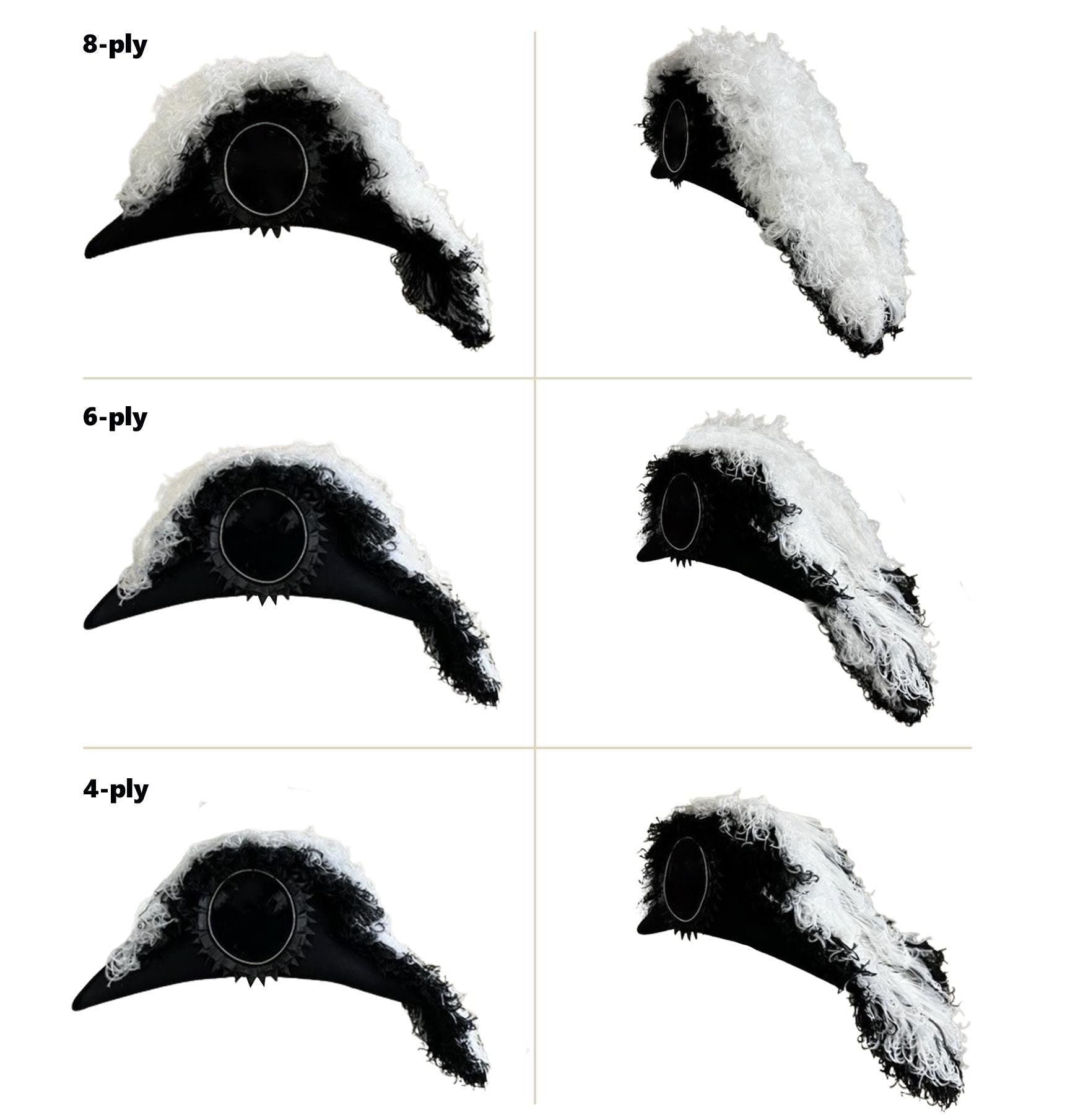 Sir Knight Knights Templar Commandery Illinois Regulation Chapeau - Black Underlayer Plumes - Bricks Masons