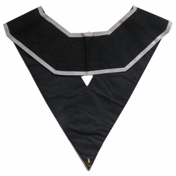 Grand Orator 30th Degree French Collar - Black Moire with White Borders