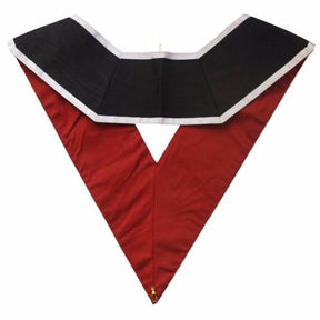 32nd Degree Scottish Rite Collar - Black Moire Ribbon with White Borders