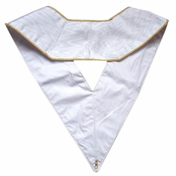 30th Degree Scottish Rite Collar - White Moire with Gold Borders