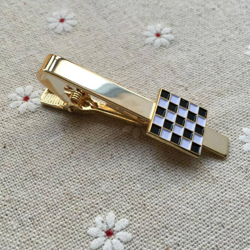 Masonic Tie Clip - Black & White Checkered - Bricks Masons