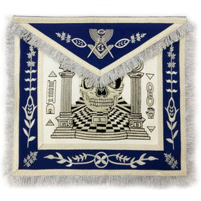 Master Mason Blue Lodge Apron - Skull Pillars Masters Carpet - Bricks Masons