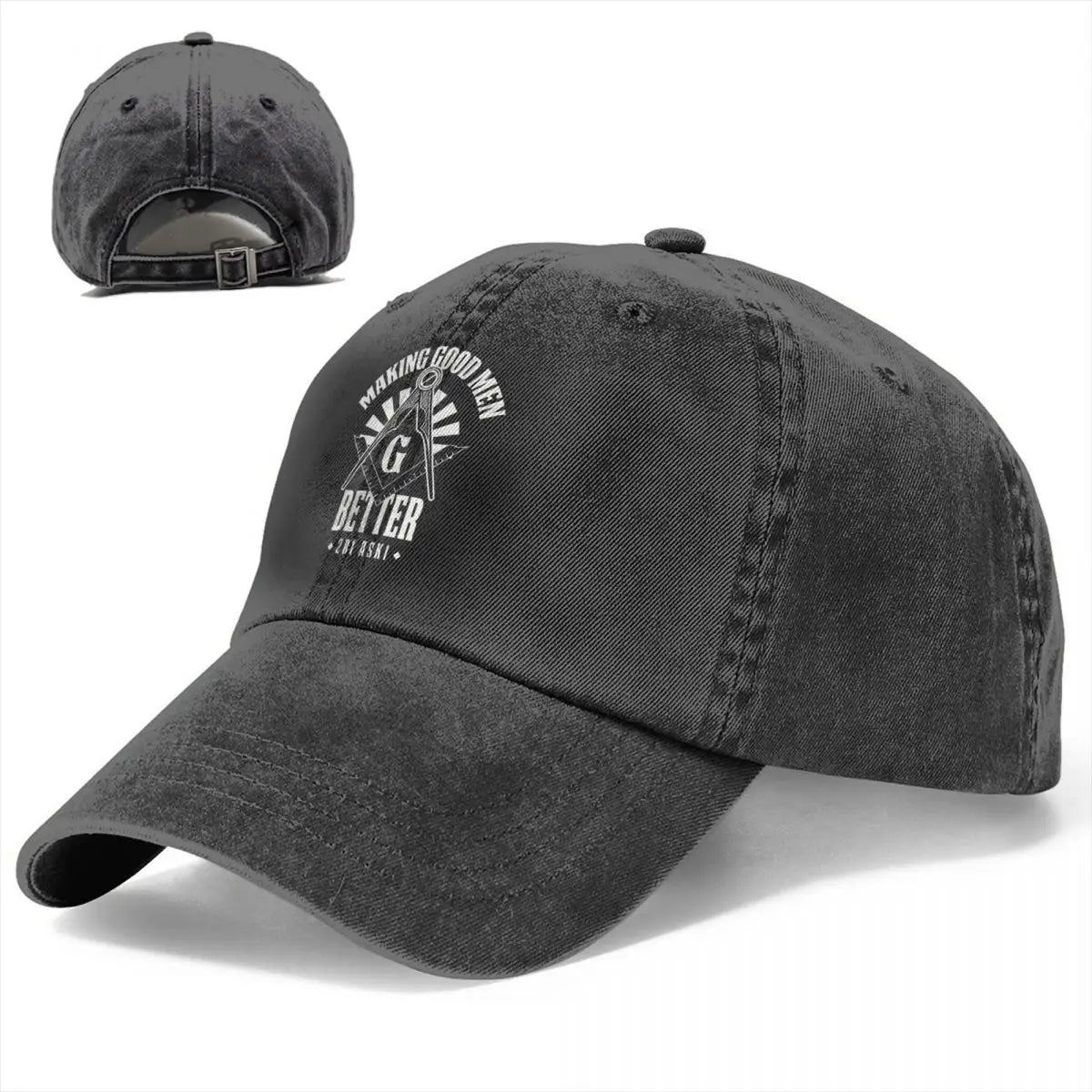 Master Mason Blue Lodge Baseball Cap - Freemason Gold Square Compass Multicolor - Bricks Masons