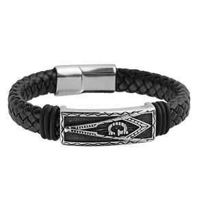 Master Mason Blue Lodge Bracelet - Leather Rope Chain - Bricks Masons