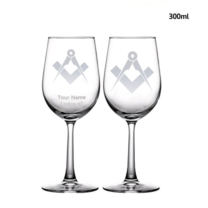 Master Mason Blue Lodge Champagne Flute - 2 Pieces Set - Bricks Masons