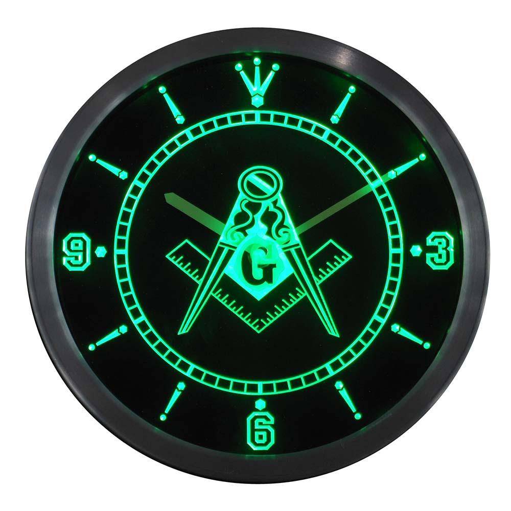 Master Mason Blue Lodge Clock - LED Quartz - Bricks Masons