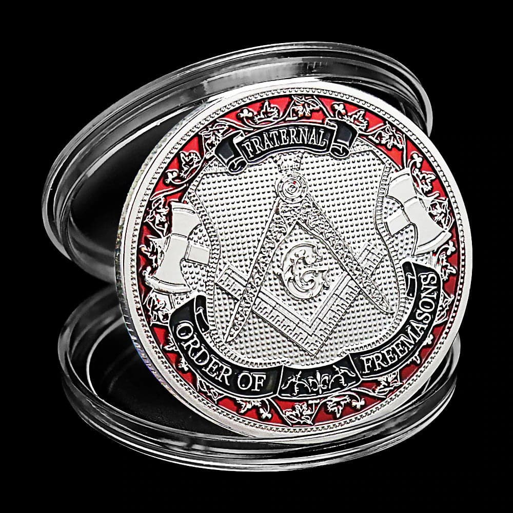 Master Mason Blue Lodge Coin - Fraternal Order of Freemasons Metal Plated - Bricks Masons