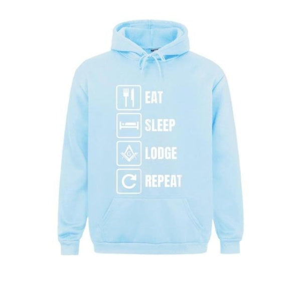 Master Mason Blue Lodge Hoodie - Eat Sleep Lodge Repeat Various Colors - Bricks Masons