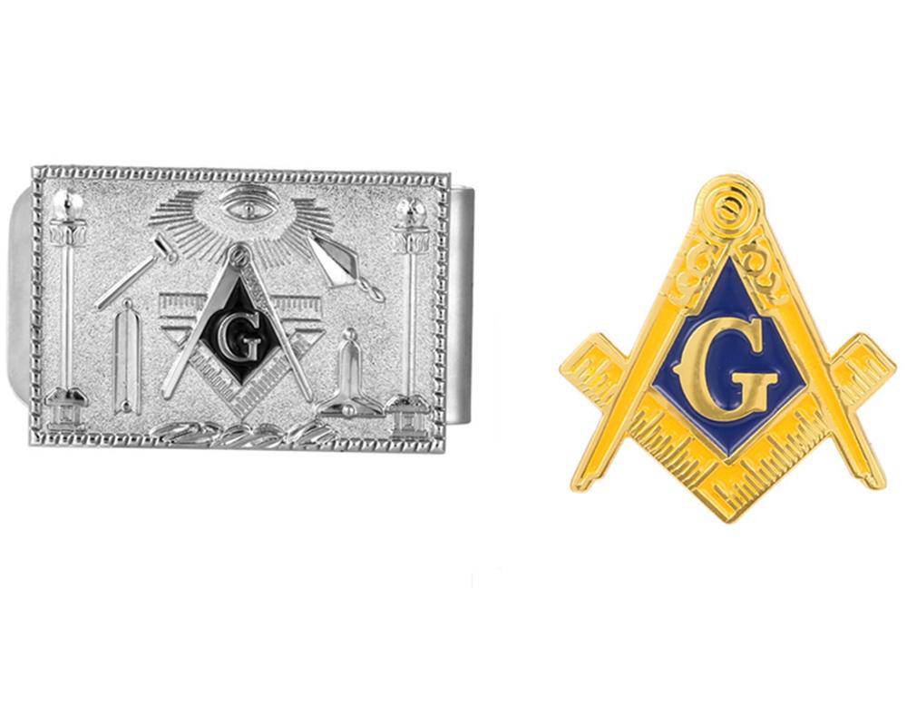 Master Mason Blue Lodge Money Clip - Gold & blue - Bricks Masons