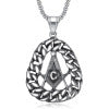 Master Mason Blue Lodge Necklace - Silver Stainless Steel Pendant - Bricks Masons