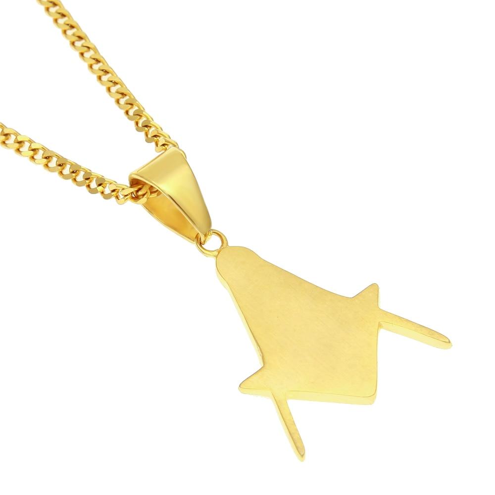 Master Mason Blue Lodge Necklace - Zirconia Stainless Steel Square Compass G Pendant - Bricks Masons