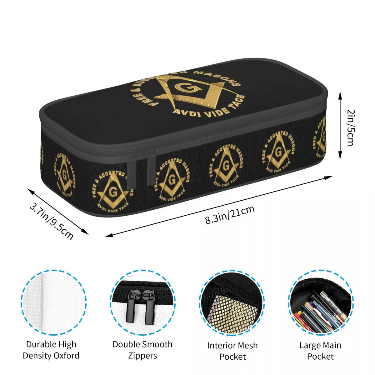 Master Mason Blue Lodge Office Tools Case - Square & Compass G - Bricks Masons